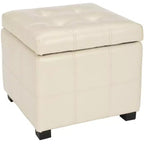 Repose-pieds de rangement capitonné Maiden Square - HUD8231 - Safavieh Couture