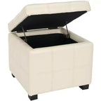 Repose-pieds de rangement capitonné Maiden Square - HUD8231 - Safavieh Couture