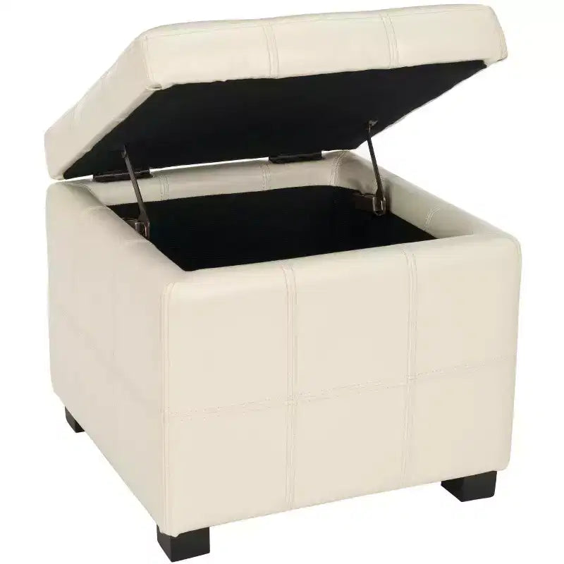 Repose-pieds de rangement capitonné Maiden Square - HUD8231 - Safavieh Couture