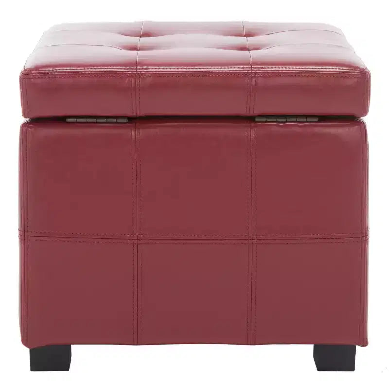 Repose-pieds de rangement capitonné Maiden Square - HUD8231 - Safavieh Couture