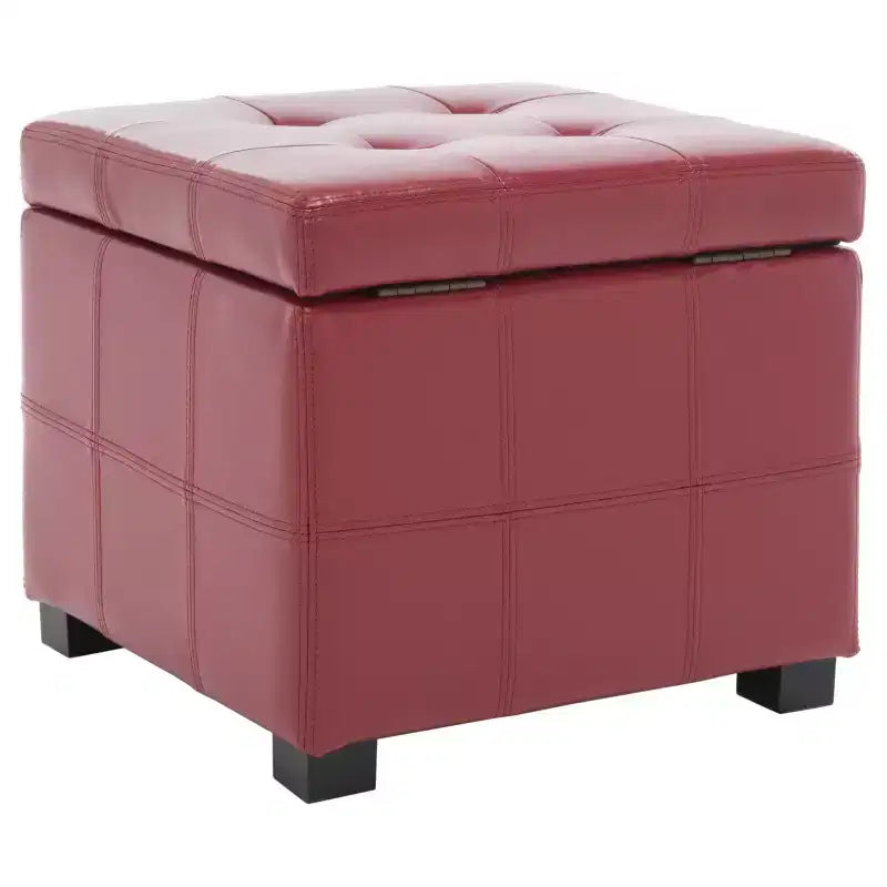 Repose-pieds de rangement capitonné Maiden Square - HUD8231 - Safavieh Couture