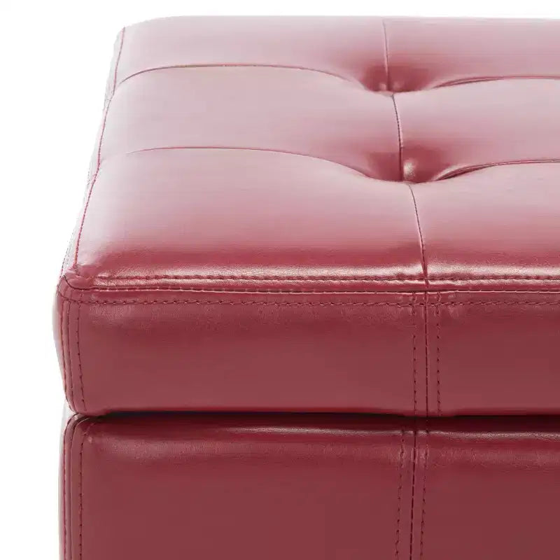 Repose-pieds de rangement capitonné Maiden Square - HUD8231 - Safavieh Couture