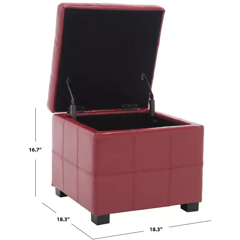 Repose-pieds de rangement capitonné Maiden Square - HUD8231 - Safavieh Couture