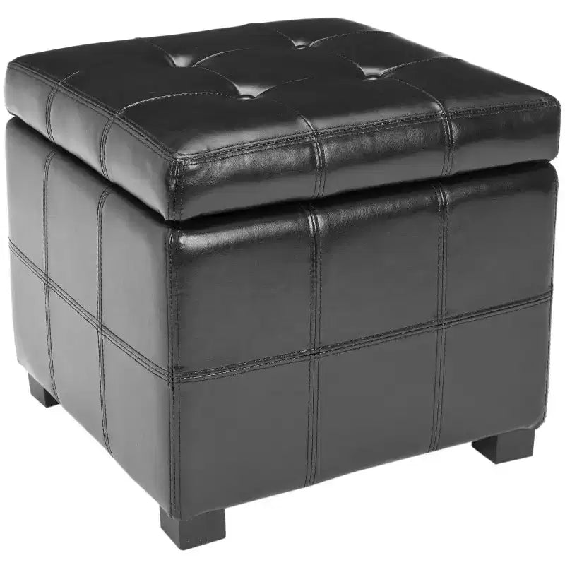 Repose-pieds de rangement capitonné Maiden Square - HUD8231 - Safavieh Couture