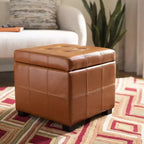 Repose-pieds de rangement capitonné Maiden Square - HUD8231 - Safavieh Couture