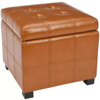 Repose-pieds de rangement capitonné Maiden Square - HUD8231 - Safavieh Couture