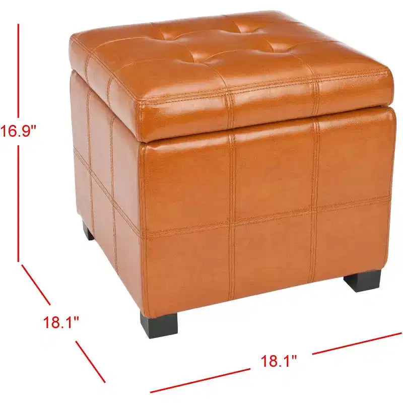 Repose-pieds de rangement capitonné Maiden Square - HUD8231 - Safavieh Couture
