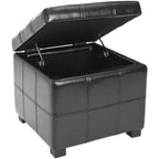 Repose-pieds de rangement capitonné Maiden Square - HUD8231 - Safavieh Couture