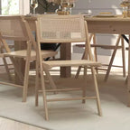 Merrick Lane Lot de 2 chaises pliantes en rotin et cannage