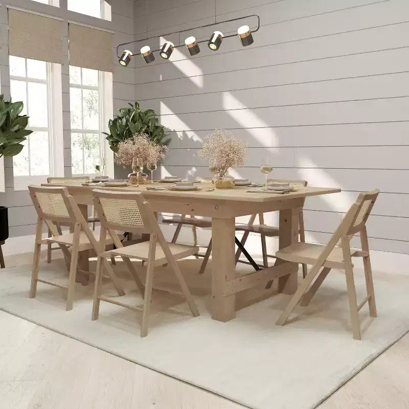 Merrick Lane Lot de 2 chaises pliantes en rotin et cannage