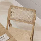 Merrick Lane Lot de 2 chaises pliantes en rotin et cannage