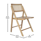 Merrick Lane Lot de 2 chaises pliantes en rotin et cannage