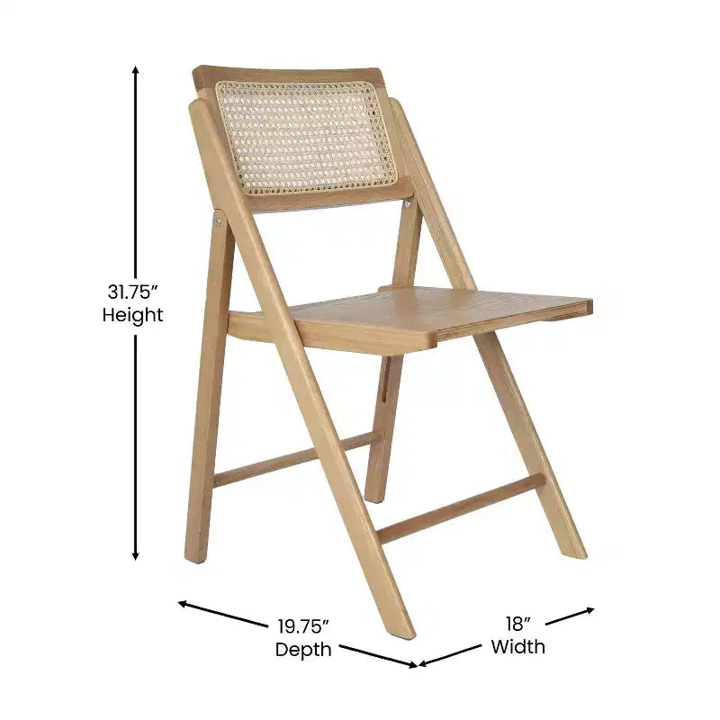 Merrick Lane Lot de 2 chaises pliantes en rotin et cannage