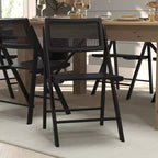 Merrick Lane Lot de 2 chaises pliantes en rotin et cannage