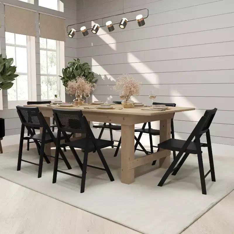 Merrick Lane Lot de 2 chaises pliantes en rotin et cannage