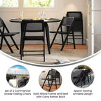Merrick Lane Lot de 2 chaises pliantes en rotin et cannage
