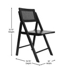Merrick Lane Lot de 2 chaises pliantes en rotin et cannage