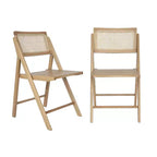 Merrick Lane Lot de 2 chaises pliantes en rotin et cannage