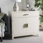 Commode Nigel 2 portes 1 tiroir - CHS6600 - Blanc/Laiton - Safavieh