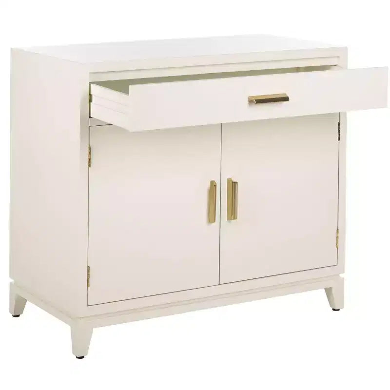 Commode Nigel 2 portes 1 tiroir - CHS6600 - Blanc/Laiton - Safavieh