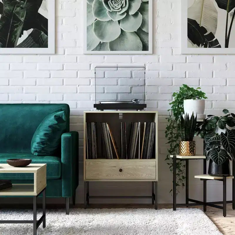 Meuble tourne-disque Brookville RealRooms, Naturel