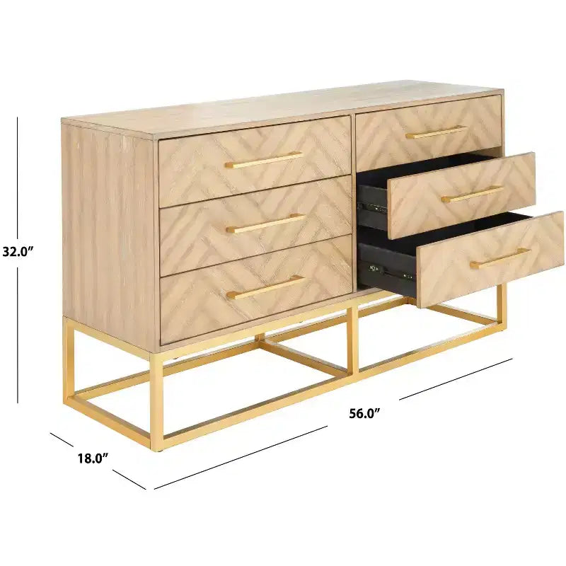 Commode moderne à 6 tiroirs Estelle - SFV2105 - Safavieh Couture