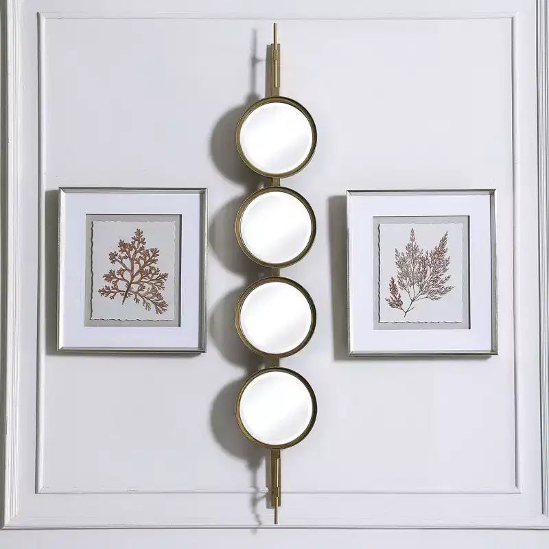 Miroir mural Uttermost Vanity Accent moderne, biseauté, feuille d'or, cadre en fer saisissant, 25 cm de large, pour salle de bain, chambre, salon, maison