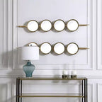 Miroir mural Uttermost Vanity Accent moderne, biseauté, feuille d'or, cadre en fer saisissant, 25 cm de large, pour salle de bain, chambre, salon, maison