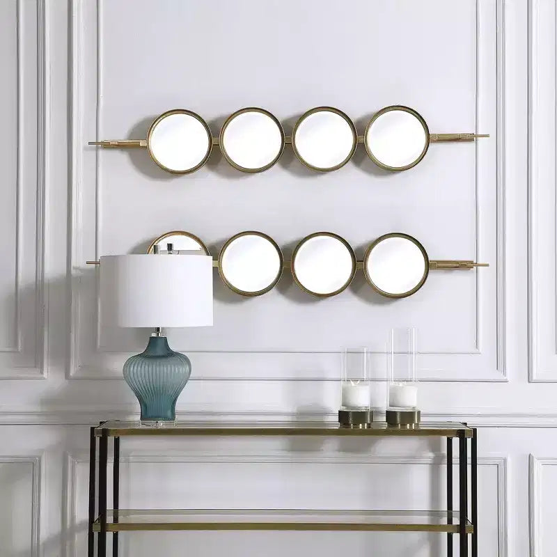 Miroir mural Uttermost Vanity Accent moderne, biseauté, feuille d'or, cadre en fer saisissant, 25 cm de large, pour salle de bain, chambre, salon, maison
