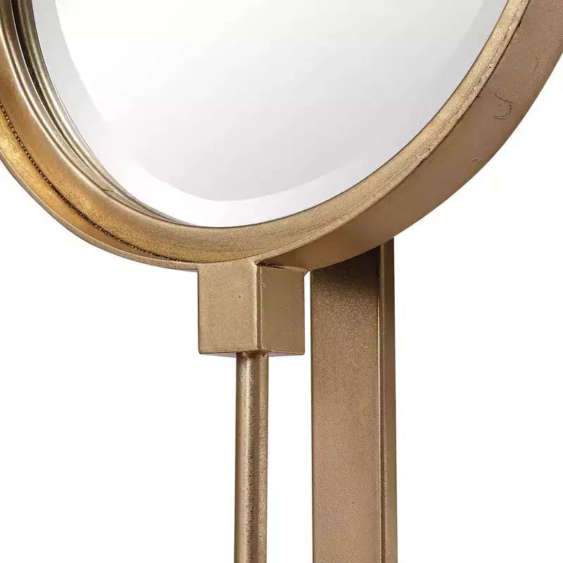 Miroir mural Uttermost Vanity Accent moderne, biseauté, feuille d'or, cadre en fer saisissant, 25 cm de large, pour salle de bain, chambre, salon, maison