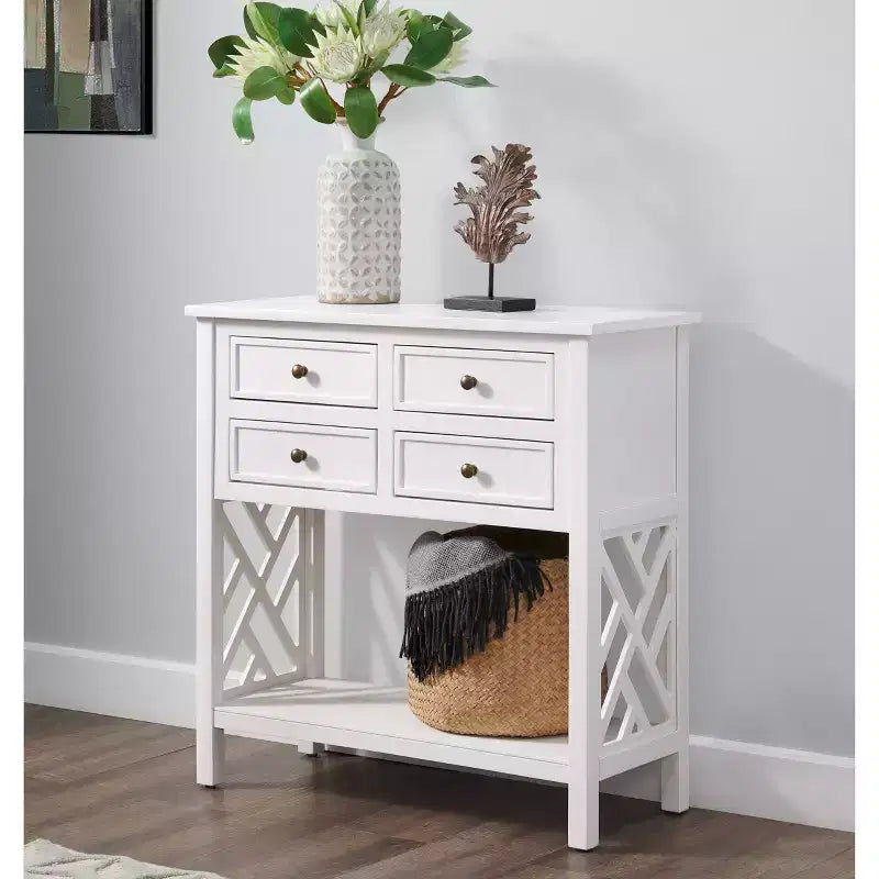 Console en bois à 4 tiroirs Middlebury Wood de 32 po – Alaterre Furniture