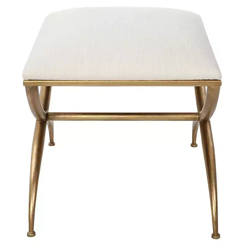 Petit banc Uttermost Crossing 23 1/2 po de large en tissu blanc