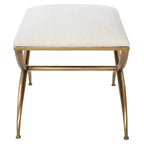 Petit banc Uttermost Crossing 23 1/2 po de large en tissu blanc