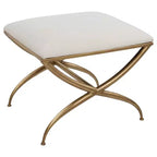 Petit banc Uttermost Crossing 23 1/2 po de large en tissu blanc