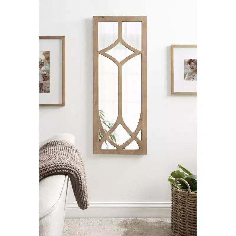 Miroir mural encadré Kate and Laurel Pierette, 16x42, Naturel