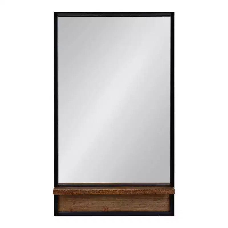 Miroir rectangulaire avec étagère Kate and Laurel Owing, 20x34, brun rustique