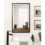 Miroir rectangulaire avec étagère Kate and Laurel Owing, 20x34, brun rustique