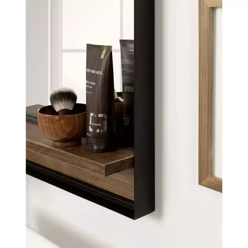 Miroir rectangulaire avec étagère Kate and Laurel Owing, 20x34, brun rustique