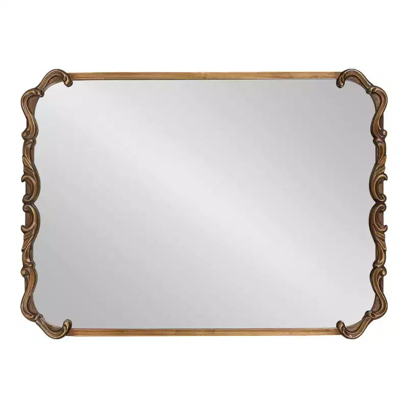 Miroir rectangulaire en métal Kate and Laurel Brazelton, 20x27, Or