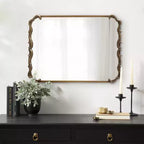 Miroir rectangulaire en métal Kate and Laurel Brazelton, 20x27, Or