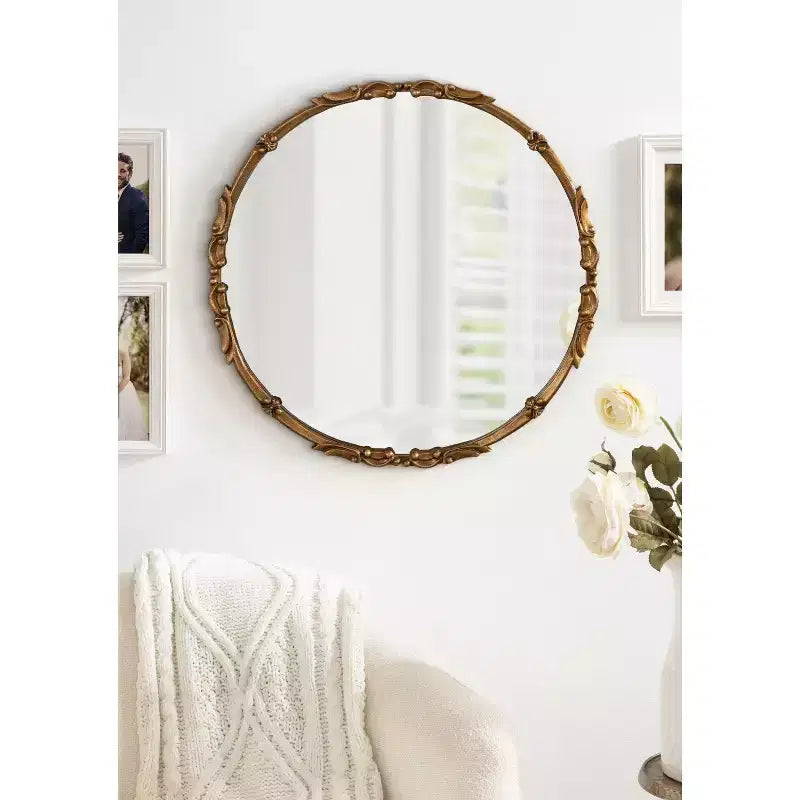 Miroir rond en métal Kate and Laurel Brynley, diamètre 24 po, doré