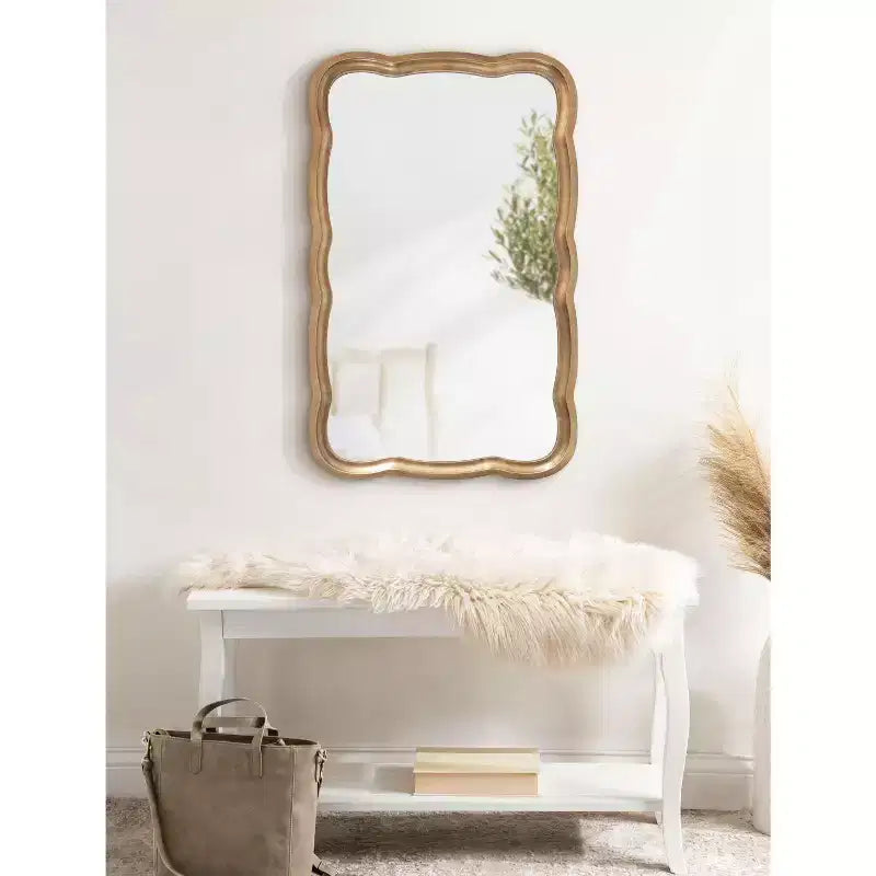 Miroir festonné Kate and Laurel Hatherleigh en MDF, 24x38, doré