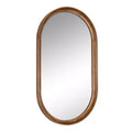Kate and Laurel Hatherleig Oval Wood Capsule Mirror, 22x38, Rustic Brown