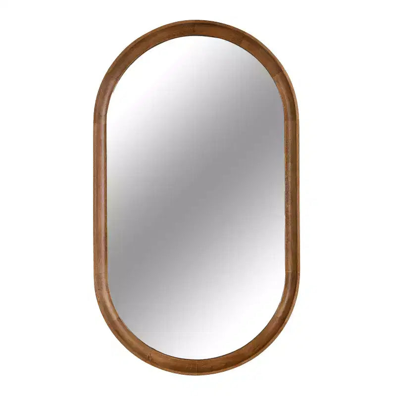 Miroir capsule ovale en bois Hatherleig de Kate and Laurel, 22x38, marron rustique