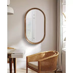 Miroir capsule ovale en bois Hatherleig de Kate and Laurel, 22x38, marron rustique
