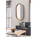 Miroir capsule ovale en bois Hatherleig de Kate and Laurel, 22x38, marron rustique