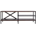 Bruno Industrial Media Stand - MED5001 - Walnut/Black - Safavieh