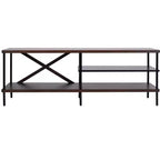 Bruno Industrial Media Stand - MED5001 - Walnut/Black - Safavieh