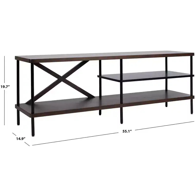 Meuble TV industriel Bruno - MED5001 - Noyer/Noir - Safavieh