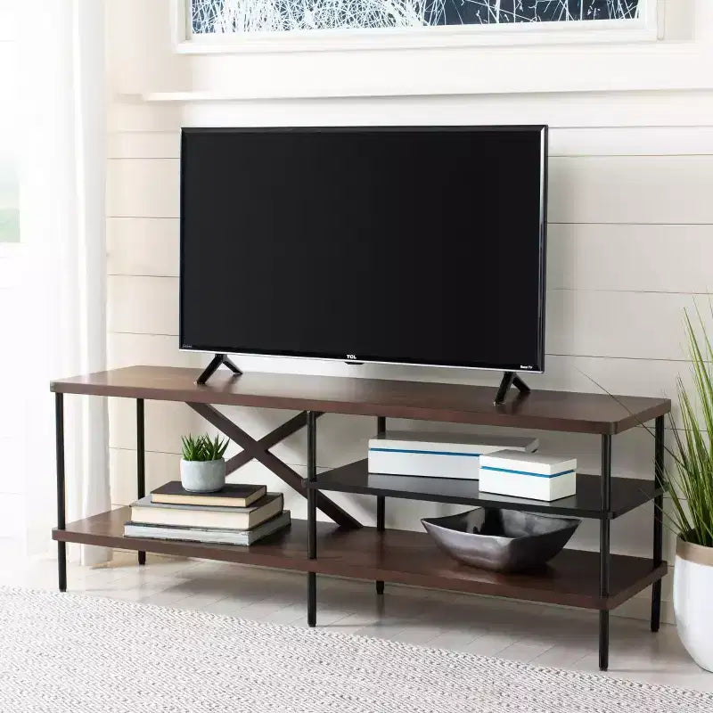 Meuble TV industriel Bruno - MED5001 - Noyer/Noir - Safavieh